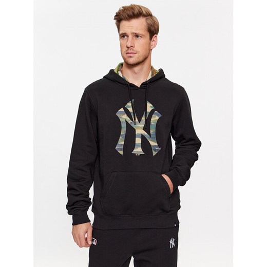 47 Brand Bluza New York Yankees BB017PMAZJR590415JK Czarny Regular Fit ze sklepu MODIVO w kategorii Bluzy męskie - zdjęcie 182696358