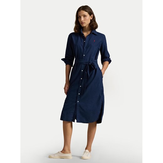 Polo Ralph Lauren Sukienka koszulowa 211963031 Granatowy Regular Fit ze sklepu MODIVO w kategorii Sukienki - zdjęcie 182696377