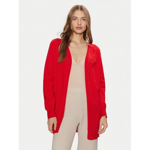 Pieces Kardigan Natalie 17156644 Czerwony Loose Fit ze sklepu MODIVO w kategorii Swetry damskie - zdjęcie 182696576