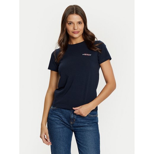 Guess Jeans T-Shirt W4YI02 J1314 Granatowy Slim Fit ze sklepu MODIVO w kategorii Bluzki damskie - zdjęcie 182696615