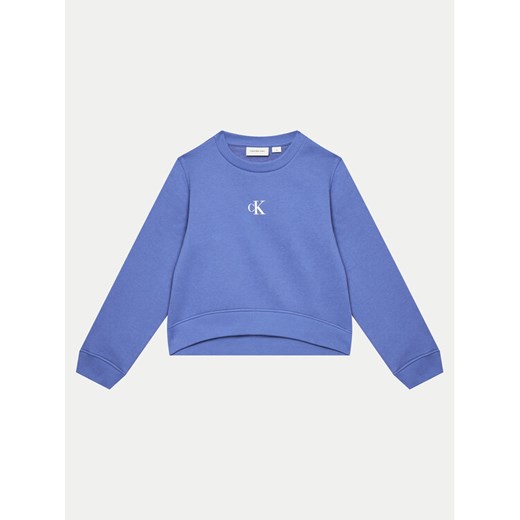 Calvin Klein Jeans Bluza Logo IG0IG02639 Niebieski Regular Fit ze sklepu MODIVO w kategorii Bluzy dziewczęce - zdjęcie 182696619