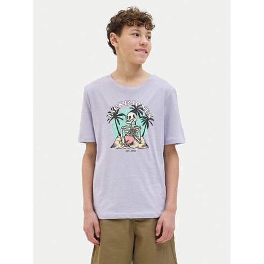 Jack&Jones Junior T-Shirt Elijah 12269825 Fioletowy Regular Fit ze sklepu MODIVO w kategorii T-shirty chłopięce - zdjęcie 182696627