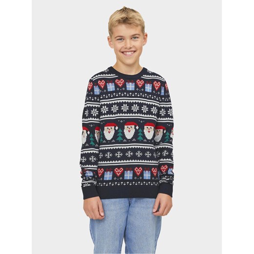 Jack&Jones Junior Sweter 12248144 Granatowy Regular Fit ze sklepu MODIVO w kategorii Swetry chłopięce - zdjęcie 182696637
