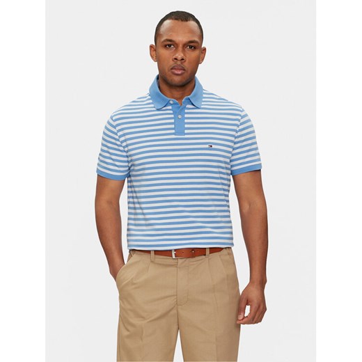 Tommy Hilfiger Polo 1985 MW0MW17770 Niebieski Regular Fit ze sklepu MODIVO w kategorii T-shirty męskie - zdjęcie 182696809
