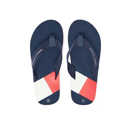 Tommy Hilfiger Japonki T3X8-33908-0058 S Granatowy ze sklepu MODIVO w kategorii Klapki dziecięce - zdjęcie 182696835