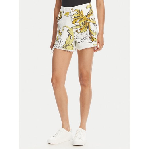 Versace Jeans Couture Szorty jeansowe 78HAD51B Biały Straight Fit ze sklepu MODIVO w kategorii Szorty - zdjęcie 182697178