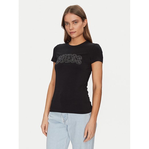 Guess T-Shirt W5GI04 J1314 Czarny Slim Fit ze sklepu MODIVO w kategorii Bluzki damskie - zdjęcie 182697267