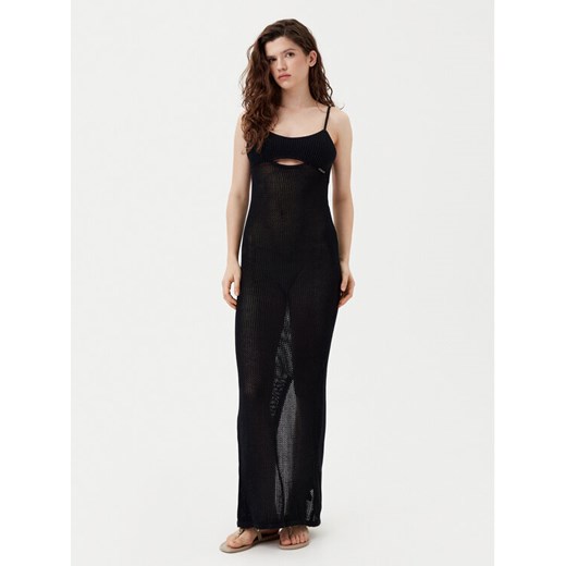 KARL LAGERFELD Sukienka plażowa A1W46032 Czarny Slim Fit ze sklepu MODIVO w kategorii Odzież plażowa - zdjęcie 182697288