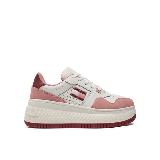 Tommy Jeans Sneakersy Retro Basket Flatform Mix EN0EN02654 Różowy ze sklepu MODIVO w kategorii Buty sportowe damskie - zdjęcie 182697437