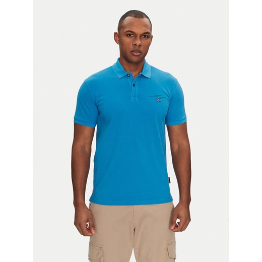 Napapijri Polo Elbas NP0A4GDL Niebieski Regular Fit ze sklepu MODIVO w kategorii T-shirty męskie - zdjęcie 182697505