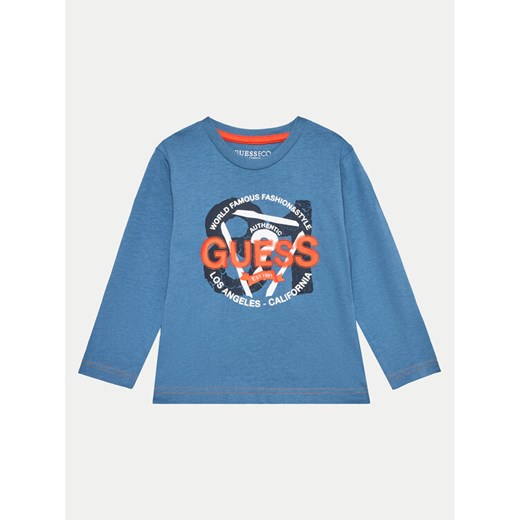 Guess Bluzka N4BI03 I3Z14 Niebieski Regular Fit ze sklepu MODIVO w kategorii T-shirty chłopięce - zdjęcie 182697565