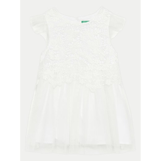 United Colors Of Benetton Sukienka codzienna 40WMGV01R Biały Regular Fit ze sklepu MODIVO w kategorii Sukienki dziewczęce - zdjęcie 182697606