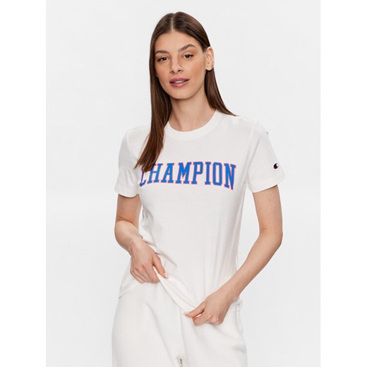 Champion T-Shirt 116084 Biały Regular Fit ze sklepu MODIVO w kategorii Bluzki damskie - zdjęcie 182697719