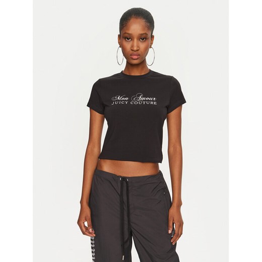 Juicy Couture T-Shirt Mon Amour JCSCT224407 Czarny Slim Fit ze sklepu MODIVO w kategorii Bluzki damskie - zdjęcie 182697746