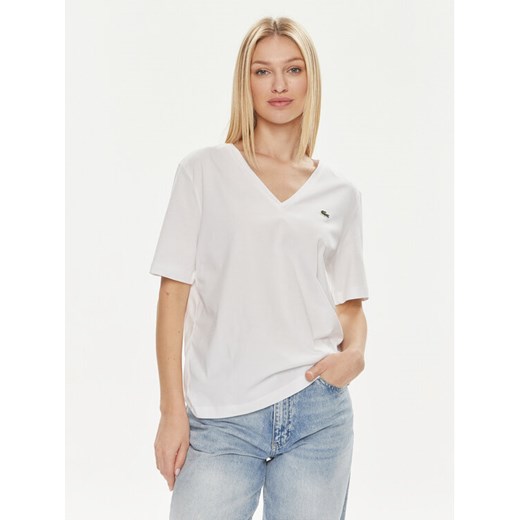 Lacoste T-Shirt TF7300 Biały Regular Fit ze sklepu MODIVO w kategorii Bluzki damskie - zdjęcie 182697757