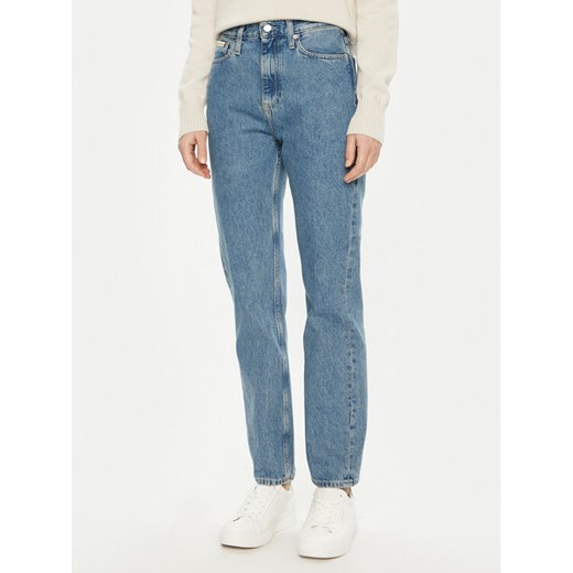 Calvin Klein Jeans Jeansy J20J224996 Niebieski Straight Fit ze sklepu MODIVO w kategorii Jeansy damskie - zdjęcie 182697785