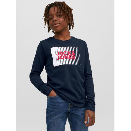 Jack&Jones Junior Bluzka 12244209 Granatowy Regular Fit ze sklepu MODIVO w kategorii T-shirty chłopięce - zdjęcie 182697796