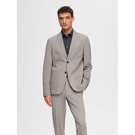 Selected Homme Marynarka Delon 16092484 Szary Slim Fit ze sklepu MODIVO w kategorii Marynarki męskie - zdjęcie 182697847