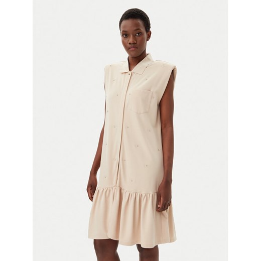 Liu Jo Sport Sukienka koszulowa TA5191 J5942 Beżowy Regular Fit ze sklepu MODIVO w kategorii Sukienki - zdjęcie 182697876