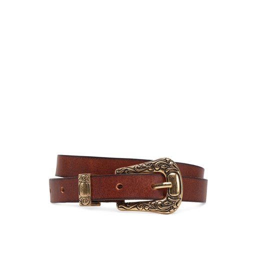 ONLY Pasek Damski Onlty Slim Leather Wester Jeans Belt Acc 15338269 Brązowy ze sklepu MODIVO w kategorii Paski damskie - zdjęcie 182697908