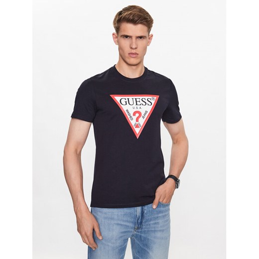 Guess T-Shirt M2YI71 I3Z14 Granatowy Slim Fit ze sklepu MODIVO w kategorii T-shirty męskie - zdjęcie 182697938