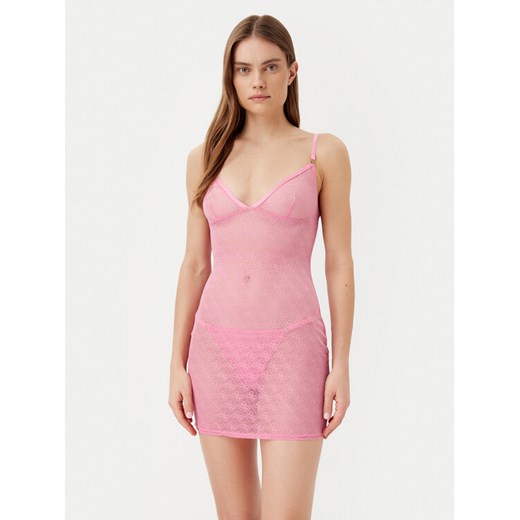 Guess Koszula nocna O5RX02 KCLB0 Różowy Slim Fit ze sklepu MODIVO w kategorii Koszule nocne - zdjęcie 182697945