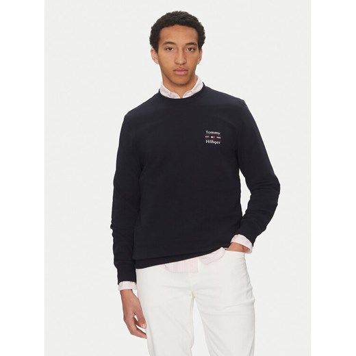 Tommy Hilfiger Bluza Stack MW0MW38673 Granatowy Regular Fit ze sklepu MODIVO w kategorii Bluzy męskie - zdjęcie 182697977