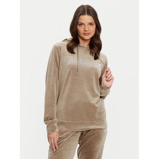 Guess Bluza V4RQ25 KBXI2 Brązowy Regular Fit ze sklepu MODIVO w kategorii Bluzy damskie - zdjęcie 182698255