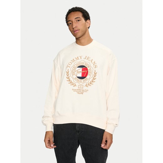Tommy Jeans Bluza DM0DM19243 Écru Boxy Fit ze sklepu MODIVO w kategorii Bluzy męskie - zdjęcie 182698265