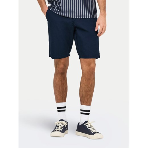 Only & Sons Szorty materiałowe Skal 22034682 Granatowy Slim Fit ze sklepu MODIVO w kategorii Spodenki męskie - zdjęcie 182698368