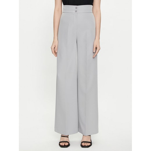 Maryley Spodnie materiałowe 24EB680/43LU Szary Wide Leg ze sklepu MODIVO w kategorii Spodnie damskie - zdjęcie 182698426