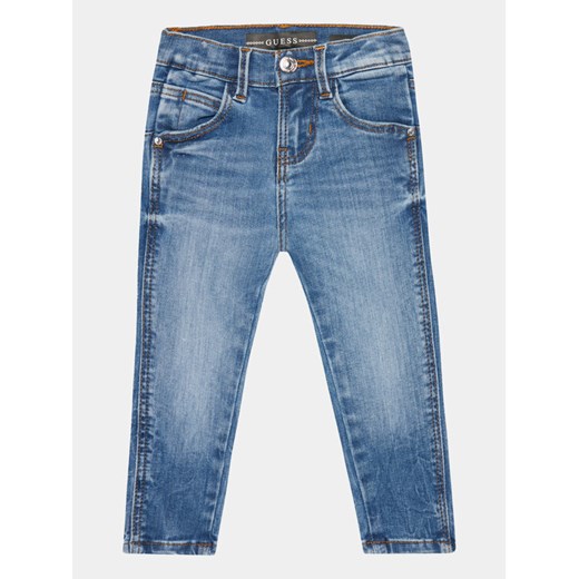 Guess Jeansy K3YA08 D4CA0 Granatowy Skinny Fit ze sklepu MODIVO w kategorii Spodnie chłopięce - zdjęcie 182698437