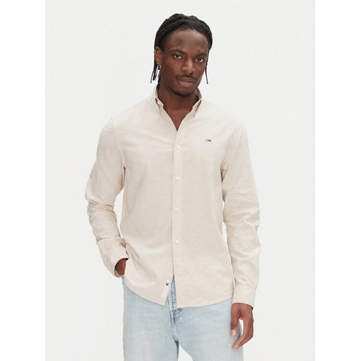 Tommy Jeans Koszula DM0DM20875 Beżowy Regular Fit ze sklepu MODIVO w kategorii Koszule męskie - zdjęcie 182698485