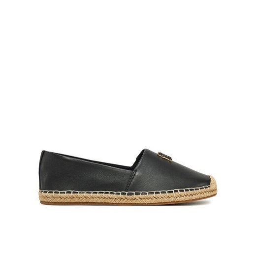 Tommy Hilfiger Espadryle Th Logo Leather Espadrille FW0FW08540 Czarny ze sklepu MODIVO w kategorii Espadryle damskie - zdjęcie 182698527