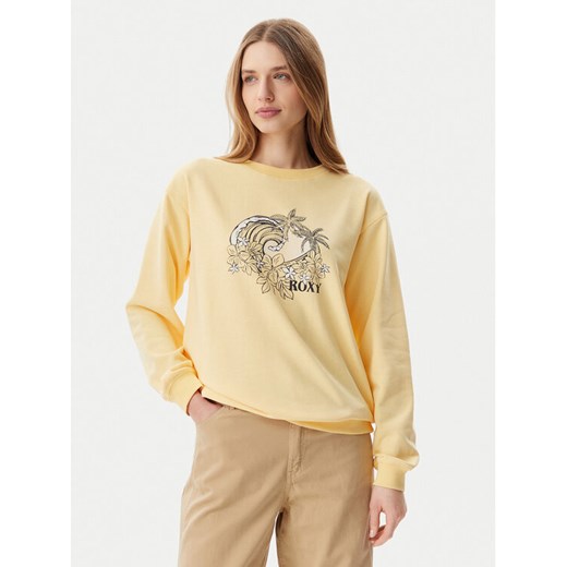 Roxy Bluza ERJFT04963 Żółty Regular Fit ze sklepu MODIVO w kategorii Bluzy damskie - zdjęcie 182698628