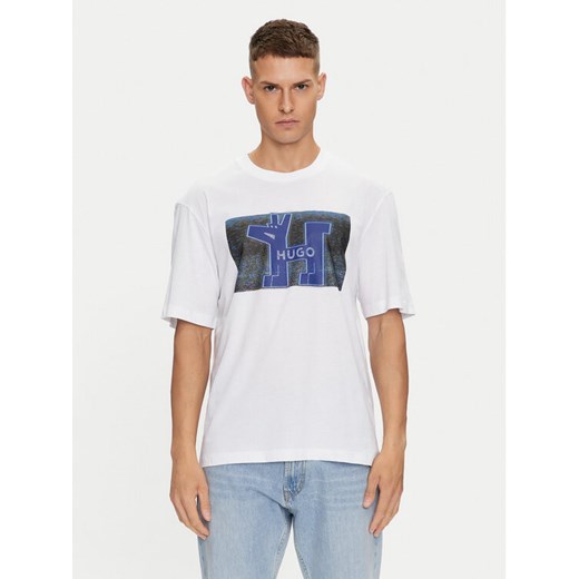 Hugo T-Shirt Nedary 50519131 Biały Regular Fit ze sklepu MODIVO w kategorii T-shirty męskie - zdjęcie 182698685
