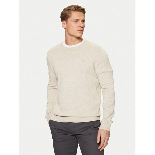 s.Oliver Sweter 2152688 Beżowy Regular Fit ze sklepu MODIVO w kategorii Swetry męskie - zdjęcie 182698708