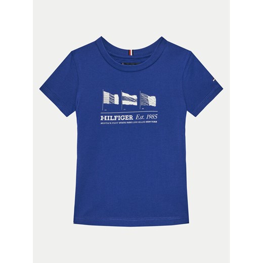 Tommy Hilfiger T-Shirt KB0KB09350 M Niebieski Regular Fit ze sklepu MODIVO w kategorii T-shirty chłopięce - zdjęcie 182698785