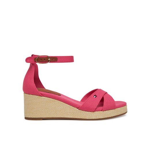 Tommy Hilfiger Sandały Flag Criss-Cros Mid Wedge Espad FW0FW08481 Różowy ze sklepu MODIVO w kategorii Espadryle damskie - zdjęcie 182698955