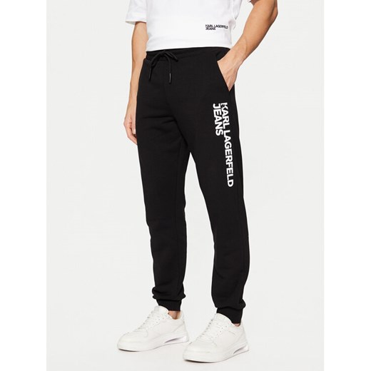 Karl Lagerfeld Jeans Spodnie dresowe A1M10001 Czarny Slim Fit ze sklepu MODIVO w kategorii Spodnie męskie - zdjęcie 182698985