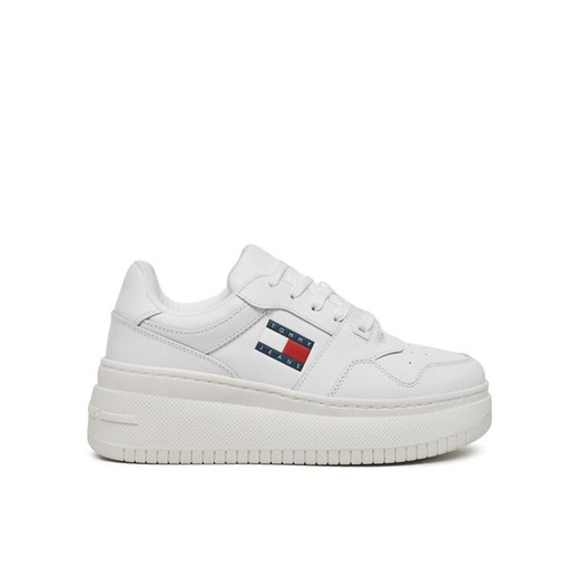 Tommy Jeans Sneakersy Tjw Retro Basket Flatform Ess EN0EN02506 Biały ze sklepu MODIVO w kategorii Buty sportowe damskie - zdjęcie 182699009