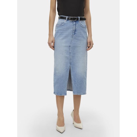 Vero Moda Spódnica jeansowa Veri 10295731 Niebieski Regular Fit ze sklepu MODIVO w kategorii Spódnice - zdjęcie 182699035