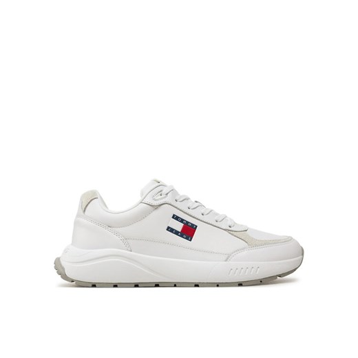 Tommy Jeans Sneakersy Tjm Runner Full Leather Ess EM0EM01445 Biały ze sklepu MODIVO w kategorii Buty sportowe męskie - zdjęcie 182699065