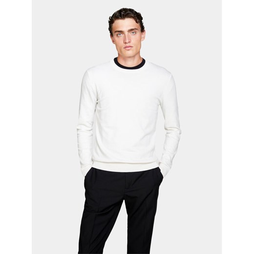 Sisley Sweter 10F2S1C78 Beżowy Slim Fit ze sklepu MODIVO w kategorii Swetry męskie - zdjęcie 182699105