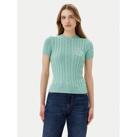 Polo Ralph Lauren Sweter 211895379018 Zielony Slim Fit ze sklepu MODIVO w kategorii Swetry damskie - zdjęcie 182699196