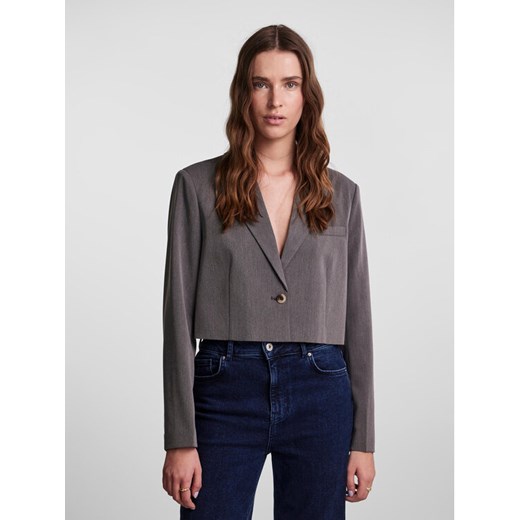 Pieces Marynarka 17141850 Szary Cropped Fit ze sklepu MODIVO w kategorii Marynarki damskie - zdjęcie 182699236