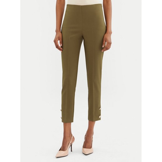 Rinascimento Spodnie materiałowe CFC0122858003 Khaki Regular Fit ze sklepu MODIVO w kategorii Spodnie damskie - zdjęcie 182699308