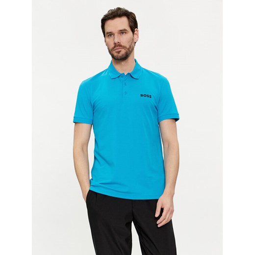 Boss Polo Paule 50512789 Niebieski Slim Fit ze sklepu MODIVO w kategorii T-shirty męskie - zdjęcie 182699349