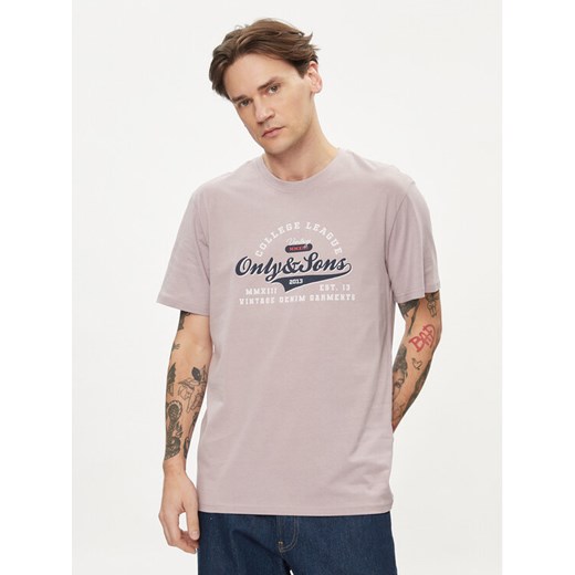 Only & Sons T-Shirt Lenny 22028593 Fioletowy Regular Fit ze sklepu MODIVO w kategorii T-shirty męskie - zdjęcie 182699406