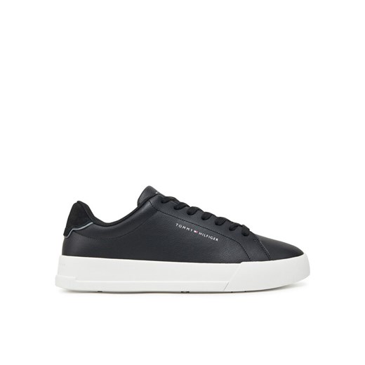 Tommy Hilfiger Sneakersy Th Court Lth Detail Ess FM0FM05367 Czarny ze sklepu MODIVO w kategorii Buty sportowe męskie - zdjęcie 182699428